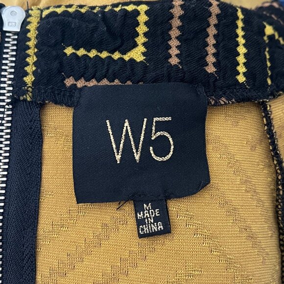 W5 Black Geometric (Yellow & Tan) Print 3/4 Length Flared-Sleeve Top Size Medium - Picture 13 of 13